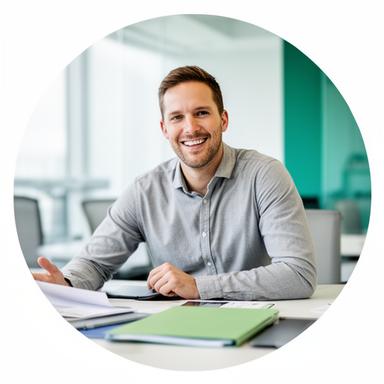 Markus Frei berät Geschäftskunden in einem hellen Besprechungsraum bei Pfister Plastic Haus in Zürich